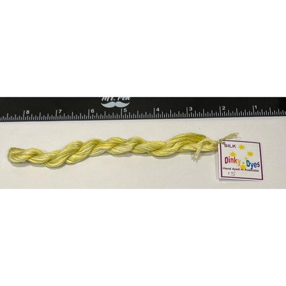 Dinky Dyes #15 Lemon Lime 100% Silk Embroidery Thread 8 Mtrs Cross Stitch - Picture 1 of 3